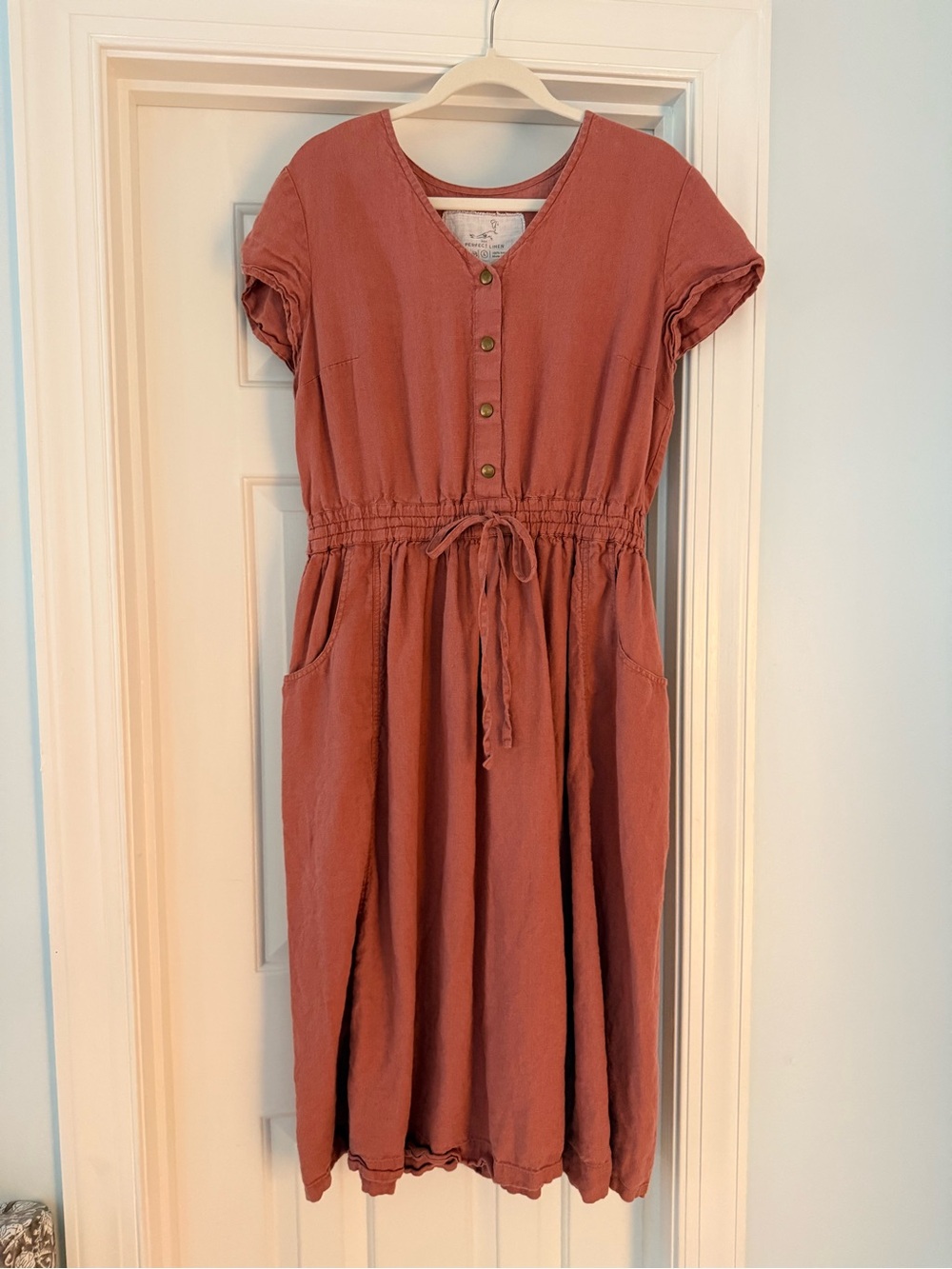 NPL Reine Drawstring Waist Dress Cinnamon Rose